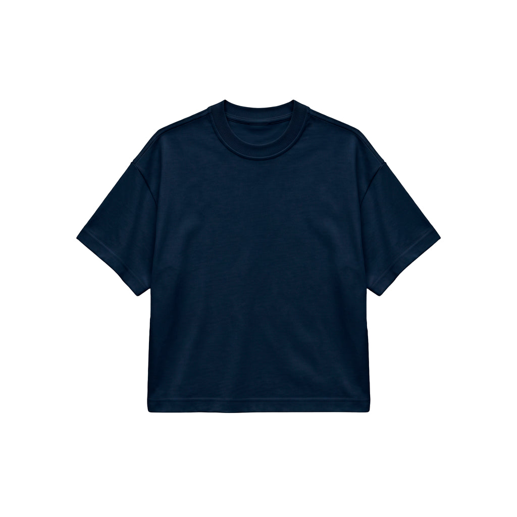 Camiseta Boxy Fit - Azul Oscuro