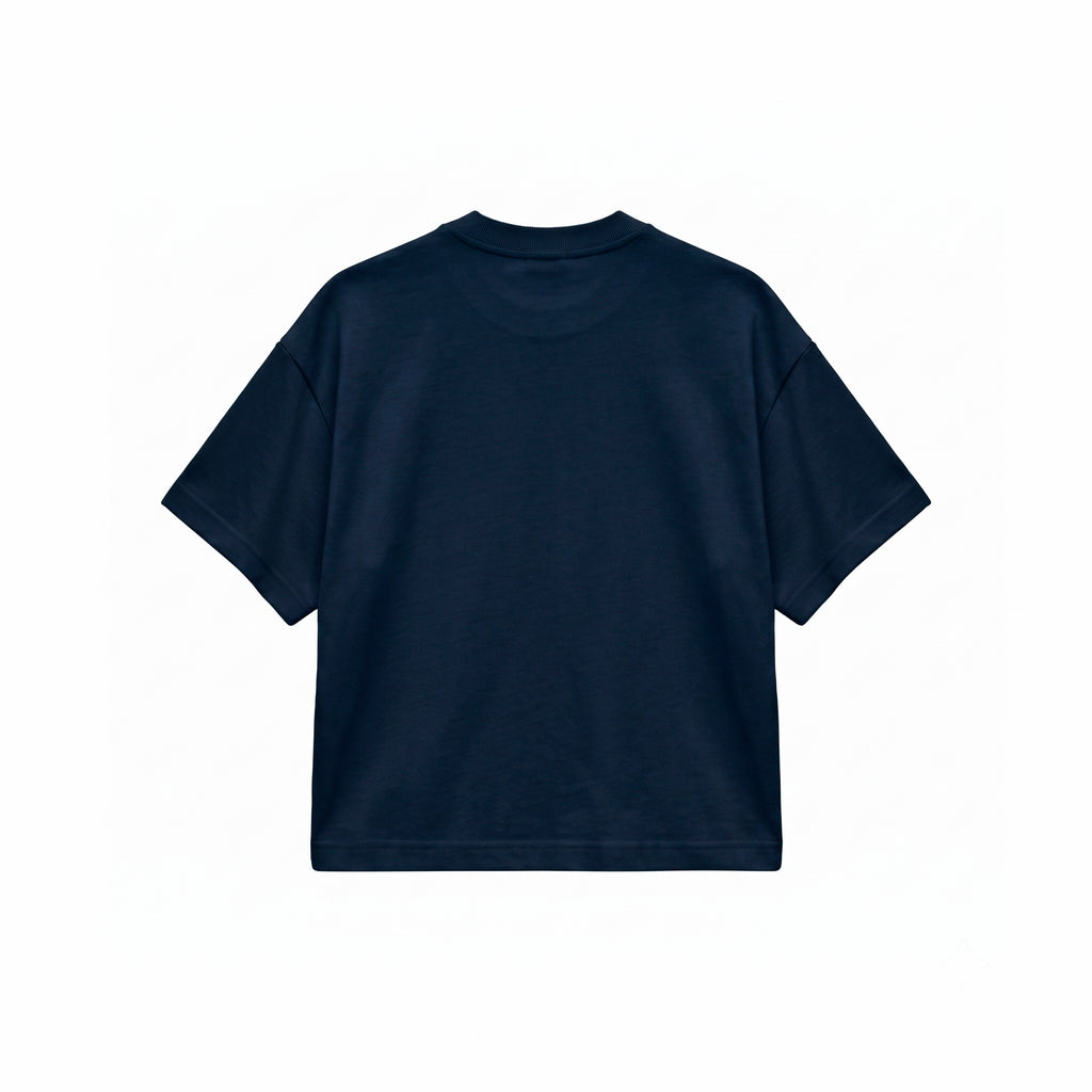 Camiseta Boxy Fit - Azul Oscuro