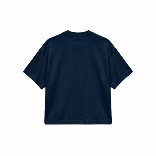 Camiseta Boxy Fit - Azul Oscuro